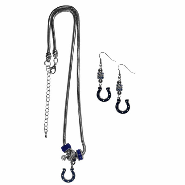 Sports Jewelry & Accessories NFL - Indianapolis Colts Euro Bead Earrings and Necklace Set JM Sports-7