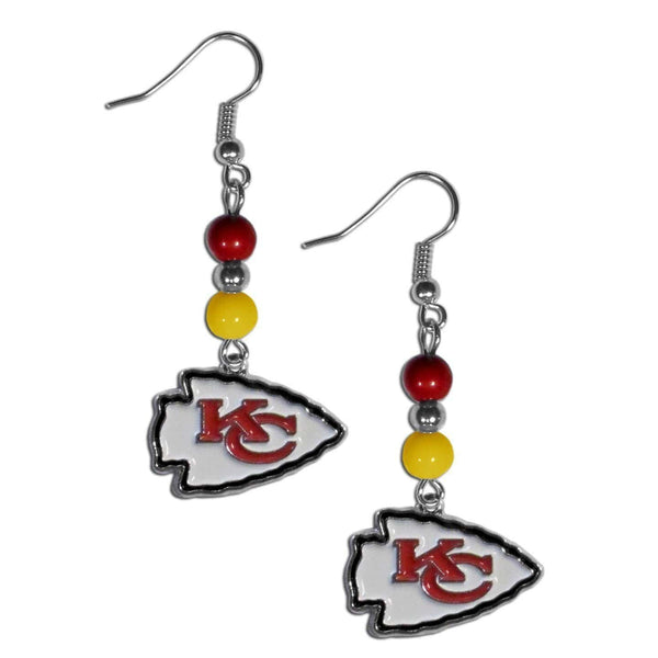 Sports Jewelry & Accessories NFL - Kansas City Chiefs Fan Bead Dangle Earrings JM Sports-7