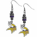 Sports Jewelry & Accessories NFL - Minnesota Vikings Euro Bead Earrings JM Sports-7