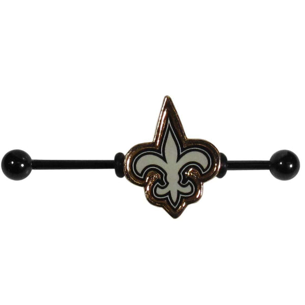 Sports Jewelry & Accessories NFL - New Orleans Saints Industrial Slider Barbell JM Sports-7