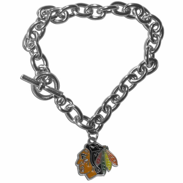 Sports Jewelry & Accessories NHL - Chicago Blackhawks Charm Chain Bracelet JM Sports-7
