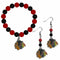 Sports Jewelry & Accessories NHL - Chicago Blackhawks Fan Bead Earrings and Bracelet Set JM Sports-7