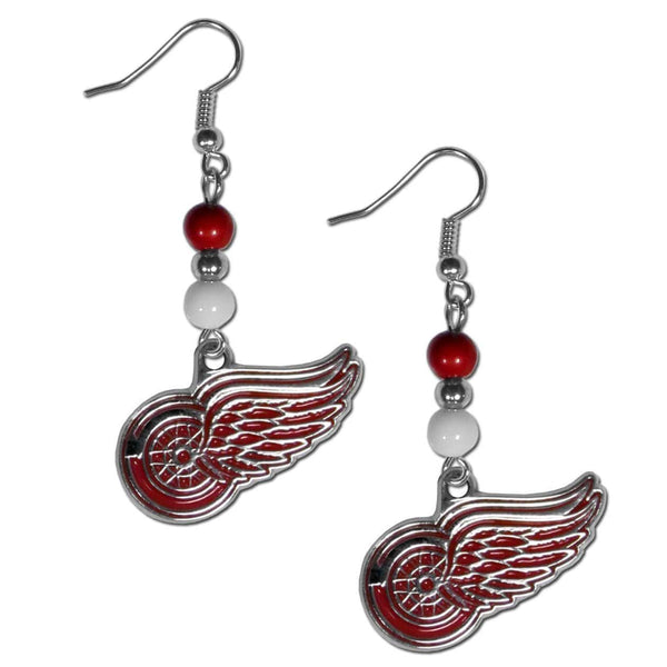 Sports Jewelry & Accessories NHL - Detroit Red Wings Fan Bead Dangle Earrings JM Sports-7