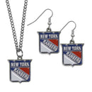 Sports Jewelry & Accessories NHL - New York Rangers Dangle Earrings and Chain Necklace Set JM Sports-7