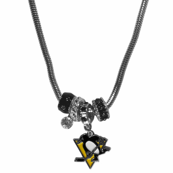 Sports Jewelry & Accessories NHL - Pittsburgh Penguins Euro Bead Necklace JM Sports-7