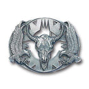 Sports Jewelry & Accessories Sports Accessories - Buffalo Skull/Eagles (Diamond Cut) Antiqued Belt Buckle JM Sports-7