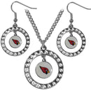 Sports Jewelry NFL - Arizona Cardinals Rhinestone Hoop Jewelry Set JM Sports-7