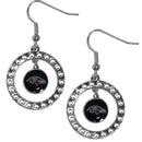 Sports Jewelry NFL - Baltimore Ravens Rhinestone Hoop Earrings JM Sports-7