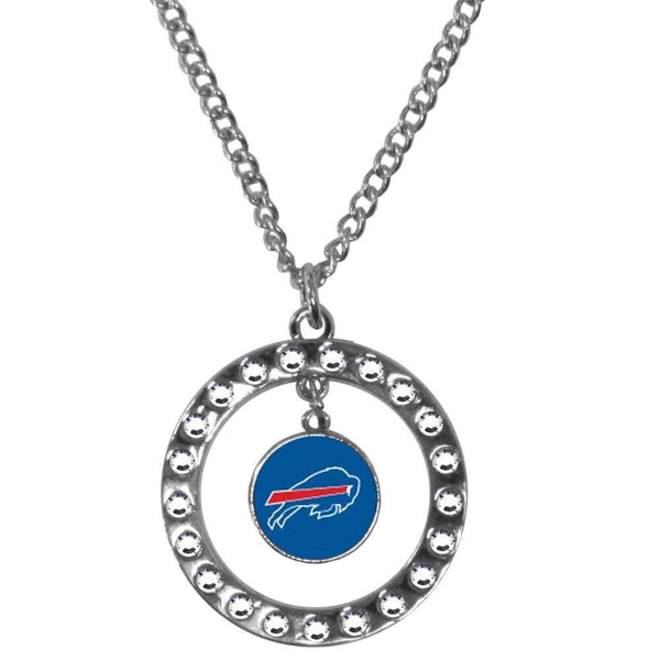 Sports Jewelry NFL - Buffalo Bills Rhinestone Hoop Necklace JM Sports-7