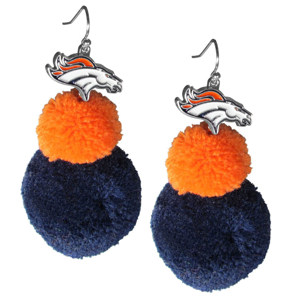 Sports Jewelry NFL - Denver Broncos Pom Pom Earrings JM Sports-7