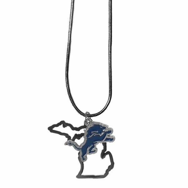 Sports Jewelry NFL - Detroit Lions State Charm Necklace JM Sports-7