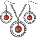 Sports Jewelry NFL - Kansas City Chiefs Rhinestone Hoop Jewelry Set JM Sports-7