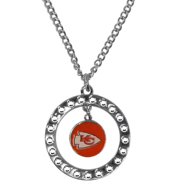 Sports Jewelry NFL - Kansas City Chiefs Rhinestone Hoop Necklace JM Sports-7