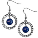 Sports Jewelry NFL - New England Patriots Rhinestone Hoop Earrings JM Sports-7