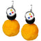 Sports Jewelry NFL - Pittsburgh Steelers Pom Pom Earrings JM Sports-7