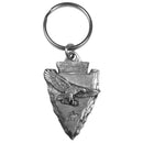 Sports Key Chains - Arrowhead with Eagle Antiqued Keyring-Key Chains,Scultped Key Chains,Antiqued Key Chain-JadeMoghul Inc.
