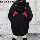 Spring Autumn Women Sweatshirts High Street Harajuku Cute Hoodies Punk Gothic Devil Horn Chic Hooded Pullover Loose Sweat CA6865 JadeMoghul Inc.