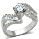 Silver Band Ring SS043 Silver 925 Sterling Silver Ring with AAA Grade CZ
