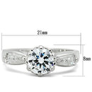 Silver Band Ring SS060 Silver 925 Sterling Silver Ring with AAA Grade CZ