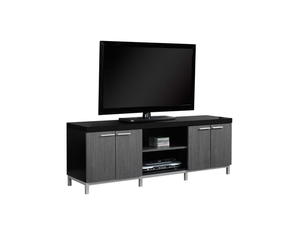 Stands Black TV Stand - 15'.5" x 60" x 21'.25" Black, Grey, Silver, Particle Board, Hollow-Core, Metal - TV Stand HomeRoots