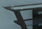 Stands Black TV Stand - 16" x 48" x 20'.5" Black, Tempered Glass, Metal - TV Stand HomeRoots