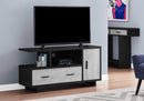 Stands Black TV Stand - 23.75" Black and Grey Particle Board, Laminate, and MDF TV Stand with Storage HomeRoots