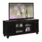 Stands Cheap TV Stand - 19" X 58" X 26" Black Wood Glass Veneer (Melamine) TV Stand HomeRoots