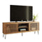 Stands Cheap TV Stand - 70.8" X 13" X 23.62" Modern TV Stand With Metal Legs And Wood-Slat Sliding Doors HomeRoots
