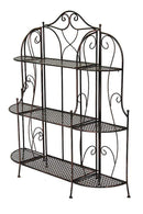 Stands Corner TV Stand - 42" X 11" X 48" Blackened Copper Steel Standard Shelves HomeRoots