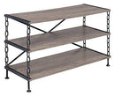 Stands Corner TV Stand - 48" X 18" X 31" Rustic Oak And Antique Black Tv Stand HomeRoots