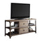 Stands Corner TV Stand - 60" X 20" X 30" Weathered Oak And Antique Silver Tv Stand HomeRoots