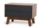 Stands Fireplace TV Stand - 16" Grey and Walnut MDF, Wood, and Veneer Night Stand HomeRoots