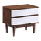 Stands Fireplace TV Stand - 22.4" X 15.7" X 20.5" Walnut And White Wood Night Stand HomeRoots