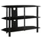 Stands Modern TV Stand - 15'.75" x 35'.75" x 24" Black, Metal, Tempered Glass - TV Stand HomeRoots