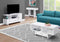 Stands White TV Stand - 15'.5" x 47'.25" x 23'.75" White, Particle Board, Hollow-Core - TV Stand with Storage HomeRoots