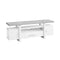 Stands White TV Stand - 15'.5" x 60" x 22" White, Grey, Particle Board, Hollow-Core - TV Stand With A Cement Look Top HomeRoots
