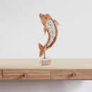 Stands Wood TV Stand - 4" x 13" x 30" Natural & Black, Iron Scroll, Wood - Dolphin on Stand HomeRoots