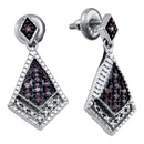 Sterling Silver G&D Sterling Silver Cognac-brown Color Enhanced Round Pave-set Diamond Screwback Dangle Stud Earrings 1-5 Cttw - FREE Shipping (US/CAN) JadeMoghul