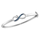 Sterling Silver G&D Sterling Silver Women's Round Blue Color Enhanced Diamond Infinity Bangle Bracelet 1-20 Cttw - FREE Shipping (US/CAN) JadeMoghul