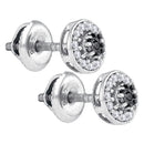Sterling Silver G&D Sterling Silver Women's Round Color Enhanced Black Diamond Stud Earrings 1-6 Cttw - FREE Shipping (US/CAN) JadeMoghul