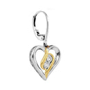 Sterling Silver G&D Sterling Silver Women's Round Diamond Heart Leverback Dangle Earrings 1-20 Cttw - FREE Shipping (US/CAN) JadeMoghul