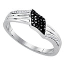 Sterling Silver G&D Sterling Silver Womens Round Black Color Enhanced Diamond Band Ring 1-10 Cttw JadeMoghul Inc.