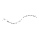 Sterling Silver G&D Sterling Silver Womens Round Black Color Enhanced Diamond Heart Link Bracelet 1-5 Cttw JadeMoghul Inc.