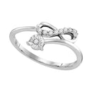 Sterling Silver G&D Sterling Silver Womens Round Diamond Band Ring 1/10 Cttw JadeMoghul Inc.