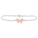 Sterling Silver G&D Sterling Silver Womens Round Diamond Bow Ribbon Fashion Bracelet 1-20 Cttw JadeMoghul Inc.