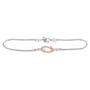 Sterling Silver G&D Sterling Silver Womens Round Diamond Heart Loop Fashion Bracelet 1-12 Cttw JadeMoghul Inc.