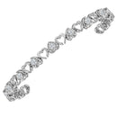 Sterling Silver G&D Sterling Silver Womens Round Diamond Heart Love Tennis Bracelet 1.00 Cttw JadeMoghul Inc.