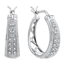 Sterling Silver G&D Sterling Silver Womens Round Diamond Hoop Earrings 1-10 Cttw JadeMoghul Inc.
