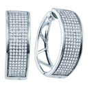 Sterling Silver G&D Sterling Silver Womens Round Diamond Hoop Earrings 7-8 Cttw JadeMoghul Inc.
