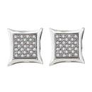 Sterling Silver G&D Sterling Silver Womens Round Diamond Square Kite Cluster Earrings 1-20 Cttw JadeMoghul Inc.